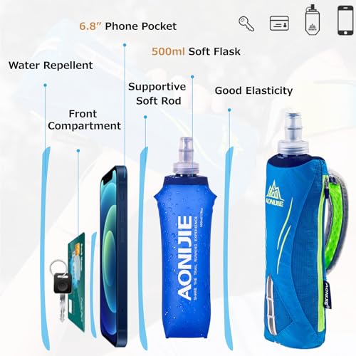 Azarxis TPU Soft Flask Collapsible Water Bottles BPA-Free 250ml 350ml 500ml 600ml for Hydration Vest Pack Running Hiking Cycling Climbing - Image 4