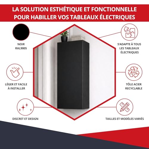 Coffret d'habillage pour tableaux électriques acier noir ATOLE - 3