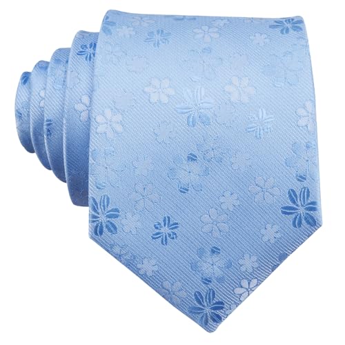 Image of Barry.Wang Men Tie Set Floral Paisley Silk Necktie Pocket Square Cufflinks Formal Wedding Party Business
