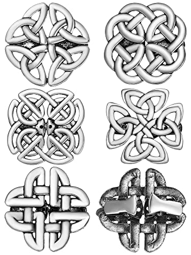 Sasylvia 5 Pcs Vintage Celtic Shawl Clips Retro Cardigan Sweater Shirt Clips Cloak Dress Clasp Shawl Pin Waist Tightening Brooch for Women Girls