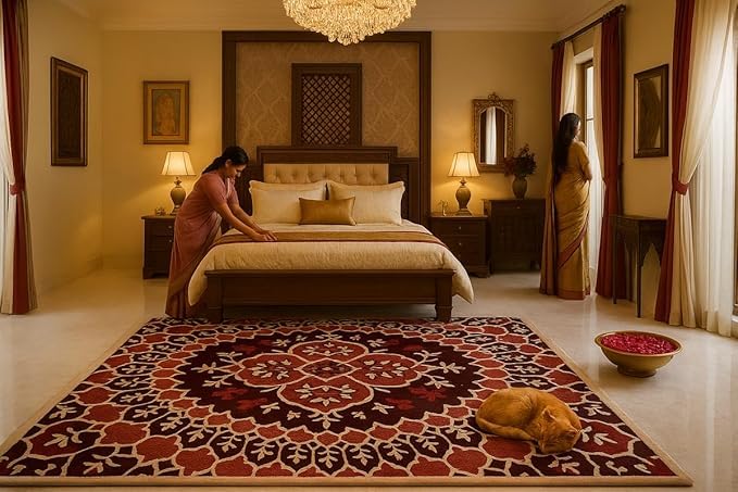 Image of Luxurious Tufted Woolen Carpet Collection Size 10 X 12 Feet (Color-Multi)