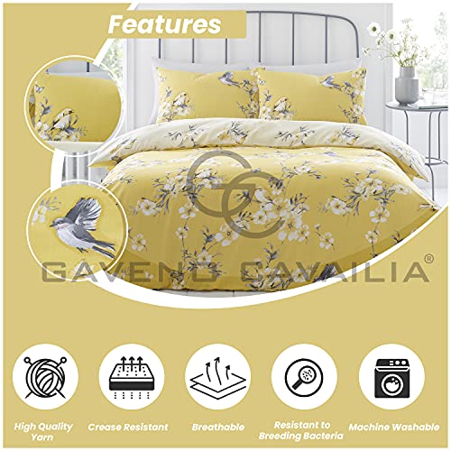Parure de lit housse de couette ocre king 230x220cm doux