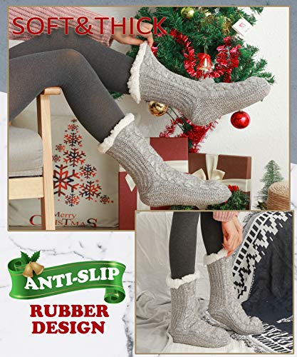 Image of EBMORE Women Slipper Fuzzy Socks Fluffy Cozy Cabin Warm Winter Soft Thick Comfy Fleece Non Slip Home Socks