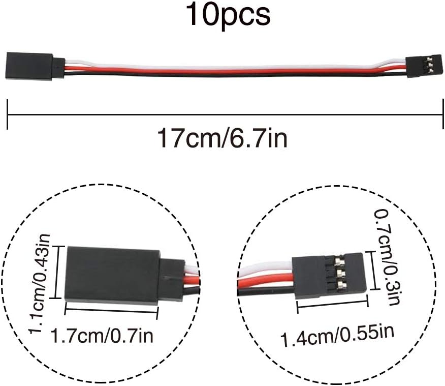 YIXISI 10 PCS 6″/150mm Servo Extension Cable Lead Wire, JR Style Servo