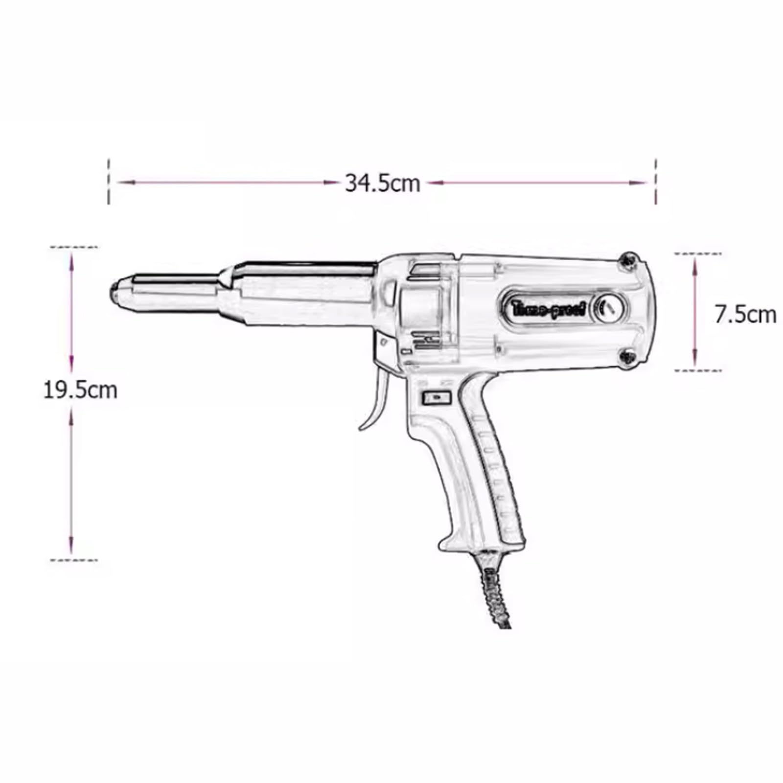 Elektryczny pistolet nitowy, nitowy pistolet nitowy Narzędzie elektryczne Elektryczny nitownik, nitowy nakrętek pistolet, nitowy nakrętek narzędzi zestaw narzędzi