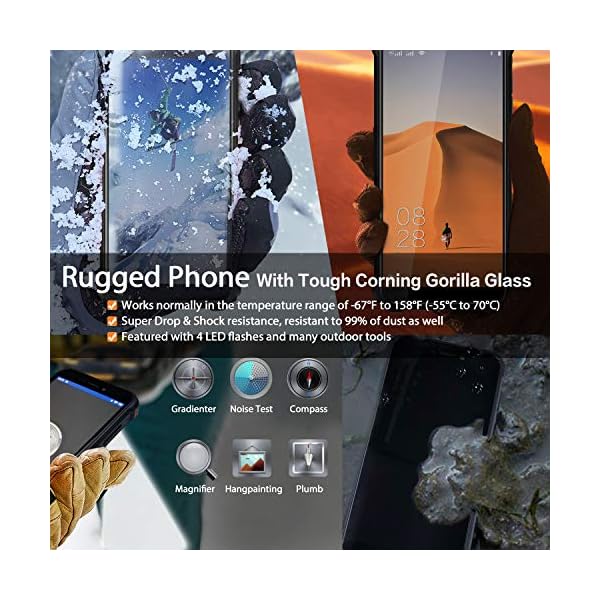 OUKITEL WP5 Pro Rugged Cell Phone Unlocked, 4GB +64GB 8000mAh Android 10 Smartphone IP68 Waterproof 5.5" HD+ Triple Camera Global Version 4G LTE GSM AT&T T-Mobile Metro PCS Face ID Fingerprint