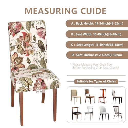 Stretch Waterproof Dining Room Chair Covers, Set of 6 Spandex Kitchen Chair Slipcovers, High Elastic Removable Washable Parson Chair Protector for Hotel, Banquet, Ceremony - Image 6