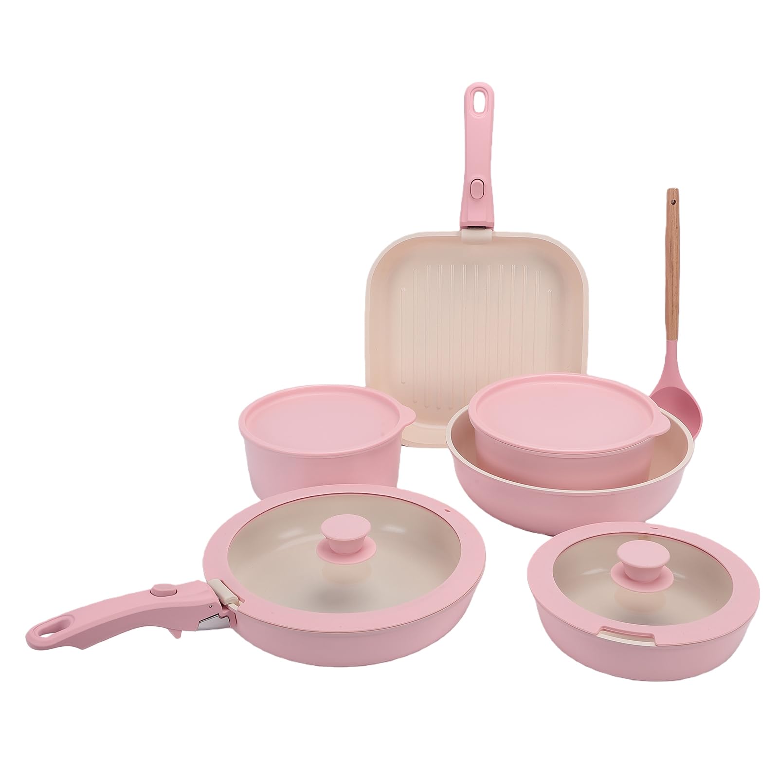 Set de Casseroles et Poêles avec Manche Amovible