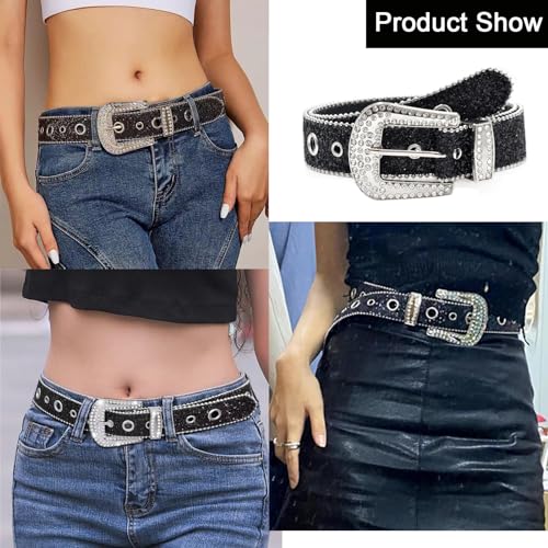 1 PCS Sequin Belt - Men Women Y2K Hip Hop Korean Bling Jeans Skirt Belt4