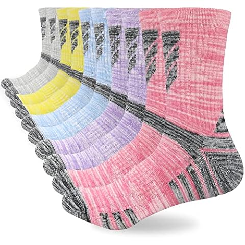 KOOOGEAR Womens Ladies Winter Thermal Walking Hiking Socks 5 Pairs Anti Blister Cushioned Warm Thick Work Sports Boot Cotton Athletic Socks for Women 4-7 Cover