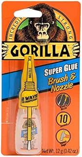Gorilla Super Glue with Brush & Nozzle Applicator, 12 Gram, Clear, (Pack of 1)