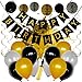 Produktbild LEVANDI® Premium Geburtstagsdeko Set in Gold - Schwarz [24 Teile] I Wiederverwendbar mit Luftpumpe & Zubehör I Wunderschöne Party Deko mit Luftballons, Happy Birthday Girlande & Wabenbällen