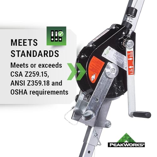 Image of Peakworks Confined Space Kit - For Safe Access & Rescue - Includes Tripod, Self-Retracting Lifeline & Bag - OSHA & ANSI Compliant Fall Protection - 60 ft SRL