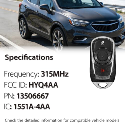 Mando de 3 botones HYQ4AA para simplificar el acceso a Buick Encore 2017 4