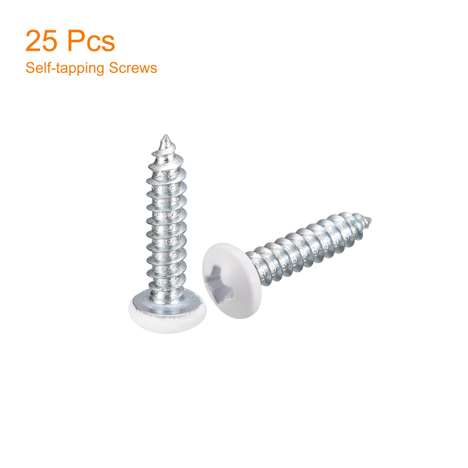 Viti Autoruggenti Bianche Per Legno ST4x20 Mm - Testa Piana Phillips (10 Pezzi) - Uxcell