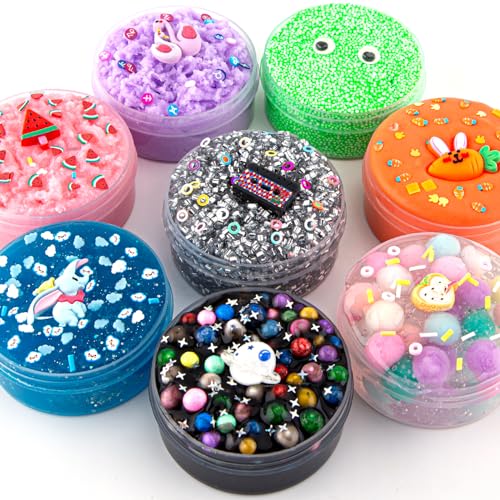 Slime Variety Pack Different Textures, 8 x 100ml Slimes Kit for Kids, Includes Bingsu, Water, Cloud, Butter, Snow Fizz Slime, Slimes Party Favors for Girls & Boys, Birthday Easter - image 5
