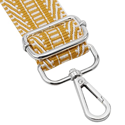 Image of Silvery Buckles Wide Shoulder Strap Adjustable Replacement Belt Crossbody Canvas Bag Handbag