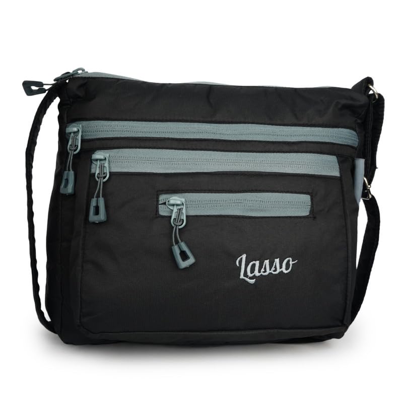 Image of Lasso Stylish Multi-Pocket Crossbody Waterproof Sling Bag For Women with Adjustable Strap | Stylish Ladies one side bag and purse for women & girls | 5 L Capacity & 5 Multiple Pockets with Zip