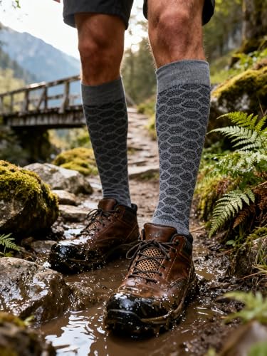 Image of RANDY SUN Waterproof Socks, Unisex Hiking Wading Trail Running Kayaking Crew Socks