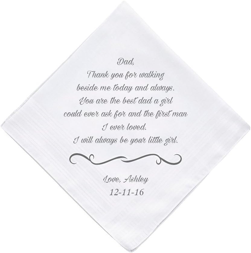 Father of the Bride Personalised Handkerchief Wedding Gift Keepsake Hankie Fa...