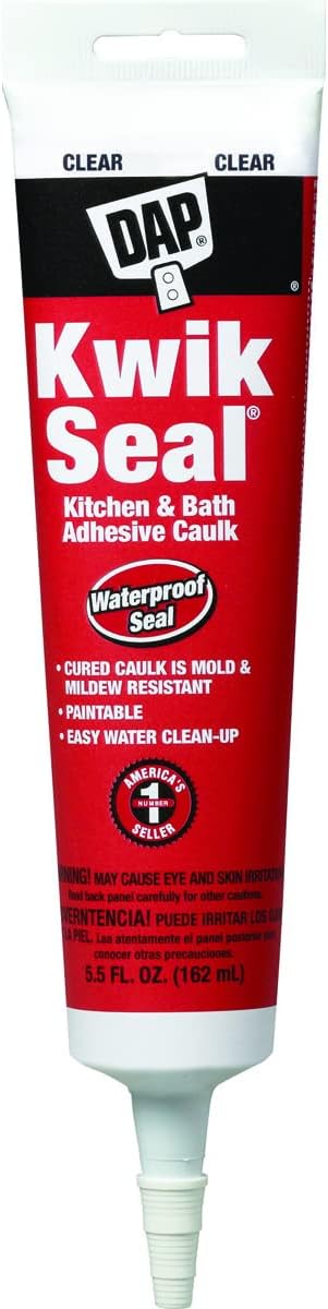 DAP KWIK SEAL Kitchen & Bath Adhesive Caulk: 5.5 fl. oz. tube (Clear)