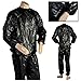 Ruqingg Sauna Suits Heavy Duty Fitness Weight Loss Sweat Sauna Suit Exercise Gym Anti-Rip Black XL