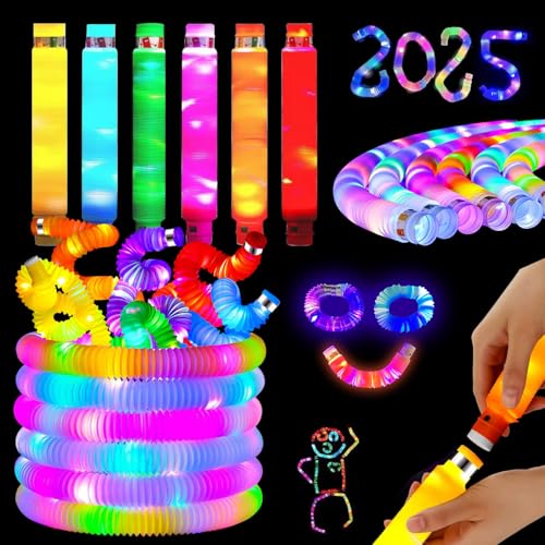 Lunriwis 12 Stück Pop Tubes, LED Light Up Gadgets Spielzeug, LED...
