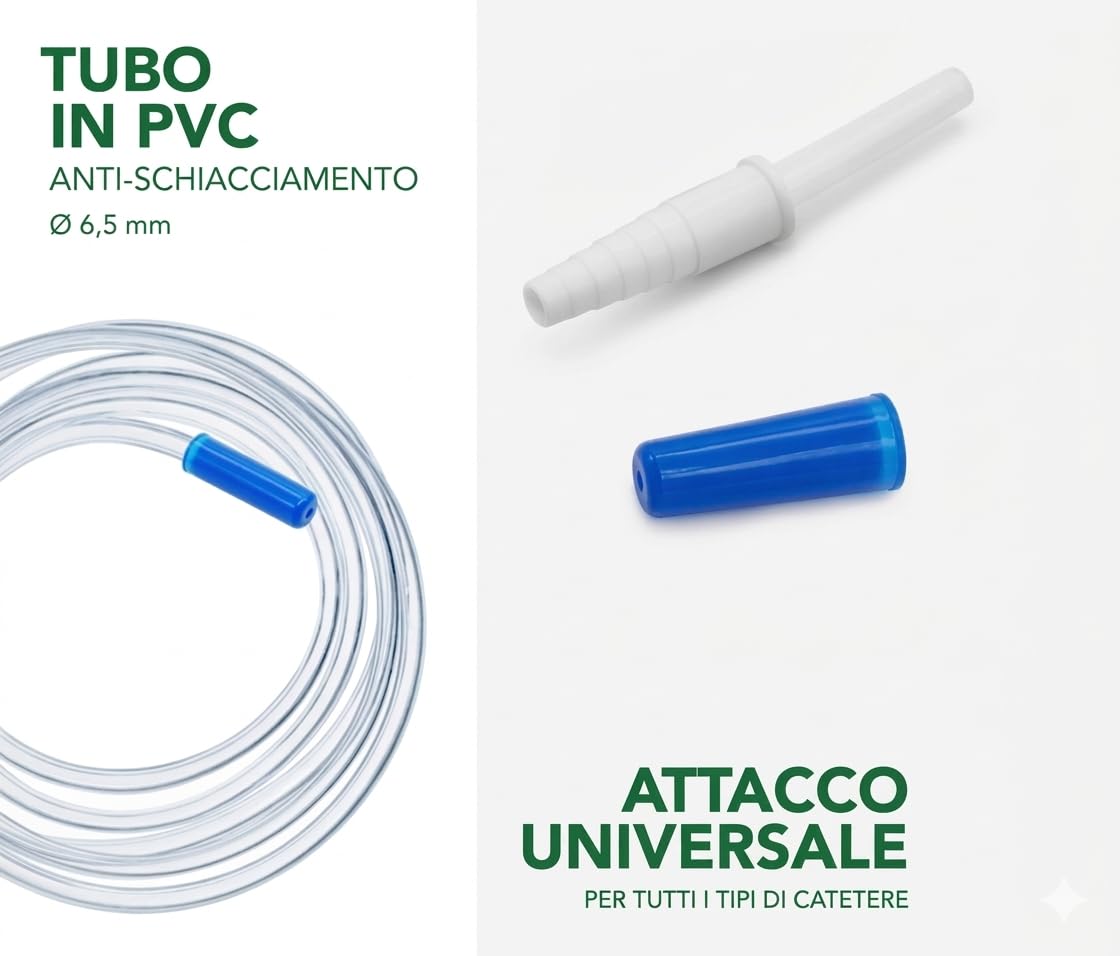 SACCA DI RACCOLTA DELL’URINA DA LETTO DA 1500 ML MONOUSO A FONDO CHIUSO TUBO & RUBINETTO 90 CM (50 PZ)
