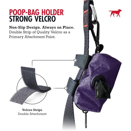 Image of Tuff Pupper Dog Poop Bag Holder | Works with Any Dog Leash | Zippered Waste Bag Dispenser | Waterproof with Rust-Proof Clip | Convenient Lightweight Design | Includes 2 Rolls of Leak-Proof Bags