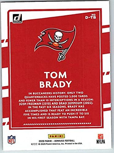 2020 Donruss Dominators #4 Tom Brady Tampa Bay Buccaneers Official NFL Football Trading Card From Panini America in Raw (NM Near Mint) or Better Condition