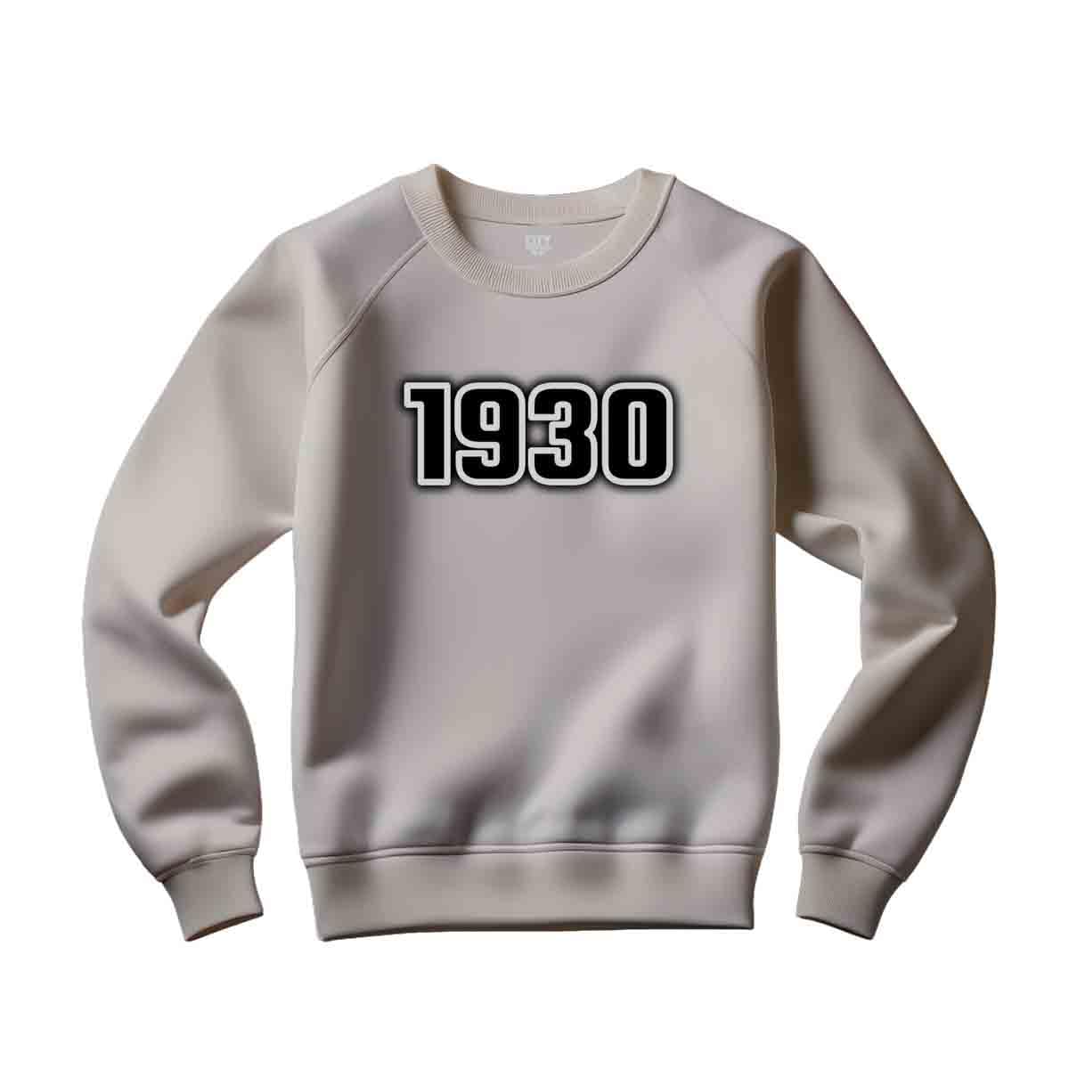 Sweatshirt 1930 Melange Grey pull col rond vintage et confortable - 5