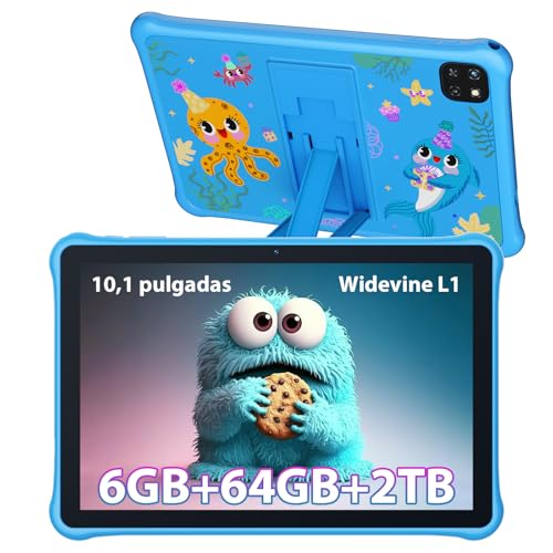 OSCAL Tablet Niños 10 Pulgadas,5100mAh Tablet para Niños,6GB+64GB (2TB TF) 1280 * 800 IPS, Widevine L1, WIFI6,Protección Ocular,Control Parental, Educativas,Tablet para Niños de 7 a 10 Años (Azul)