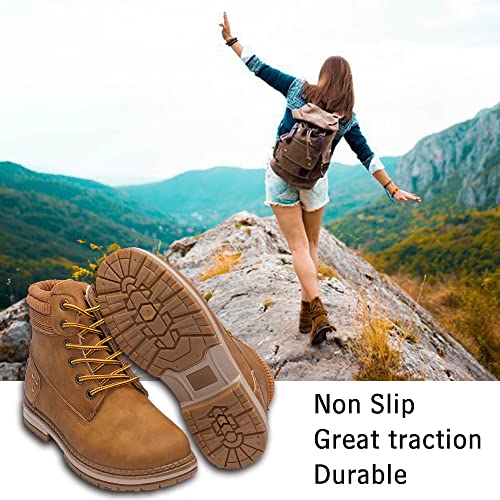 Image of Athlefit Women's Lace-Up Work Hiking Combat Ankle Boots