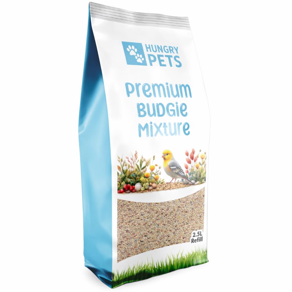 Premium Budgie Food Seed Mix, 2.5L Refill Bag
