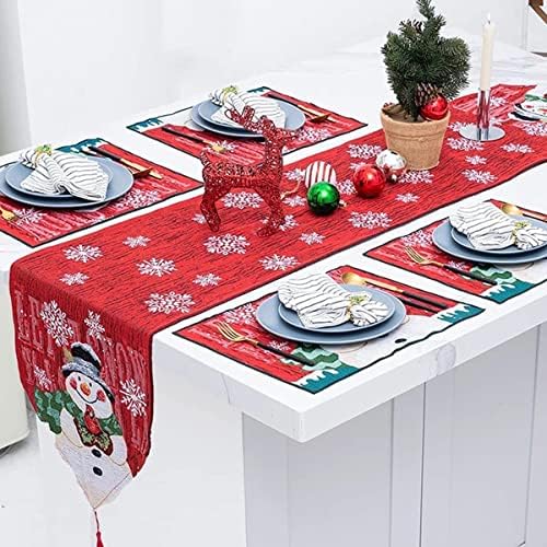 Table Mats Set of 4, Christmas Mats Washable for Winter Christmas, Christmas Placemats fit Family Christmas Holiday, Dinner Party Table Decoration(12.9 * 17.3inch)