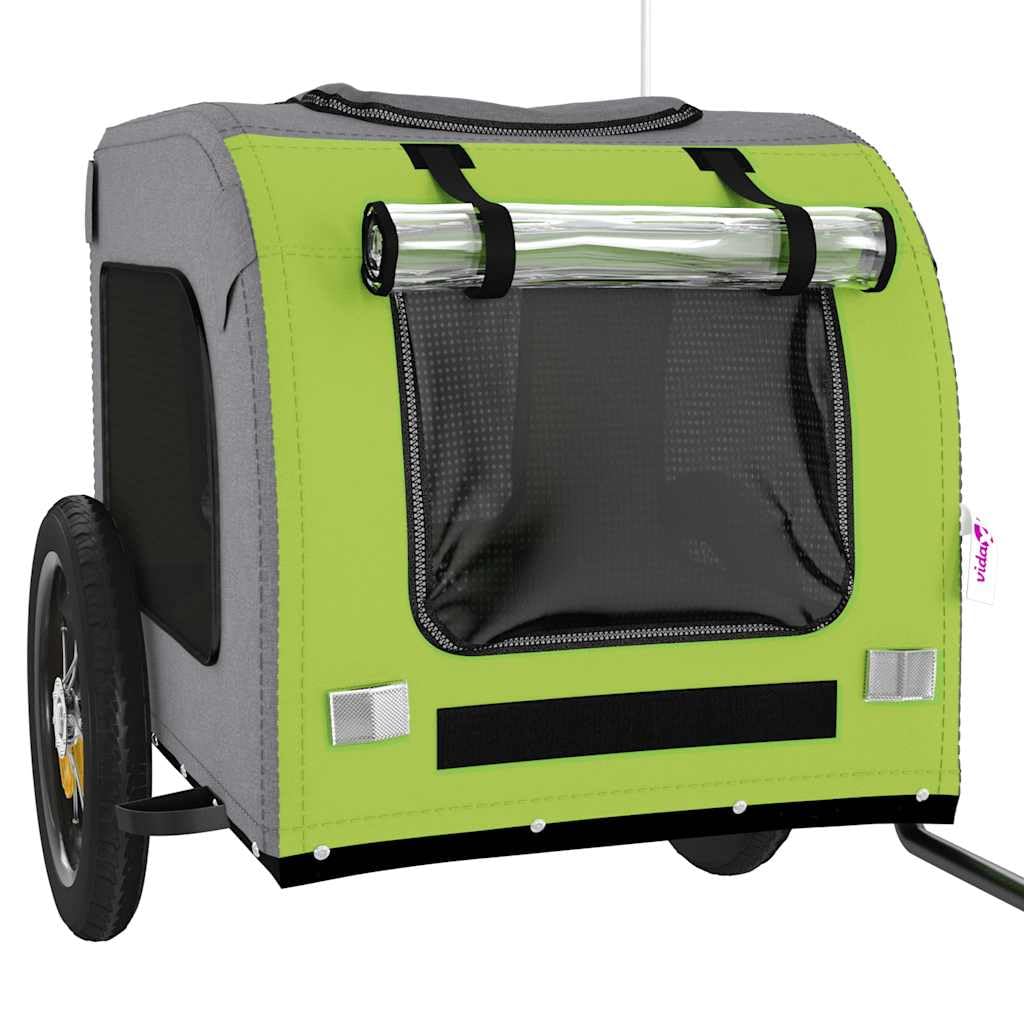 Rimorchio per bicicletta per cani, rimorchio per bicicletta per animali domestici con telaio in ferro, 125 x 64 x 66 cm, portata fino a 45 kg, nero