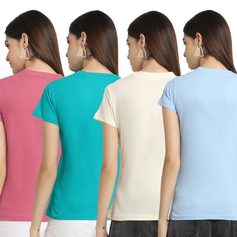 Image of Preneum Women's Cotton Regular Fit Graphic Stylish Printed Short Sleeves Casual T-Shirt |Trend & Styles