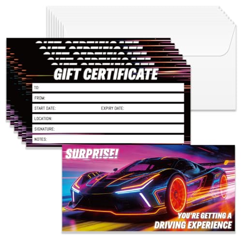 Expérience de conduite certificats-cadeaux de course pour entreprise et cartes vierges