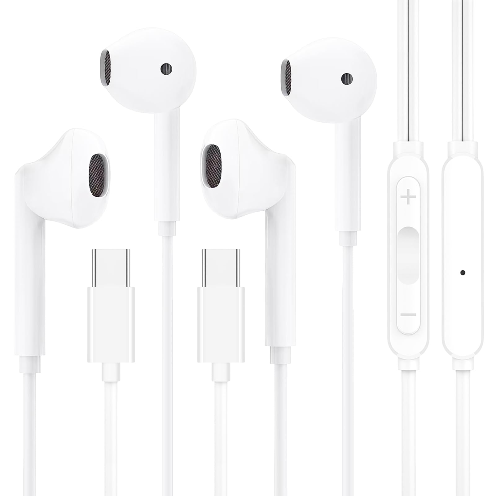 USB C Headphones for iPhone 17 16 15 Wired Headphones USBC for iPad Pro Air Mini iPad 10th
