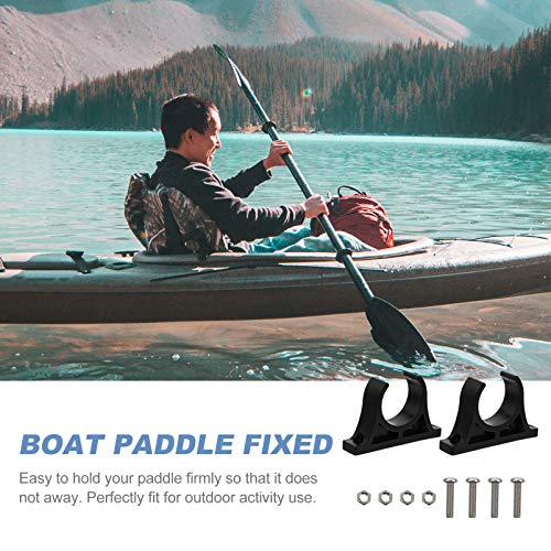BESPORTBLE 1 par Titular da Pá Do Caiaque Remo Do Barco de Plástico Fivela Fixa Com Parafusos (Preto