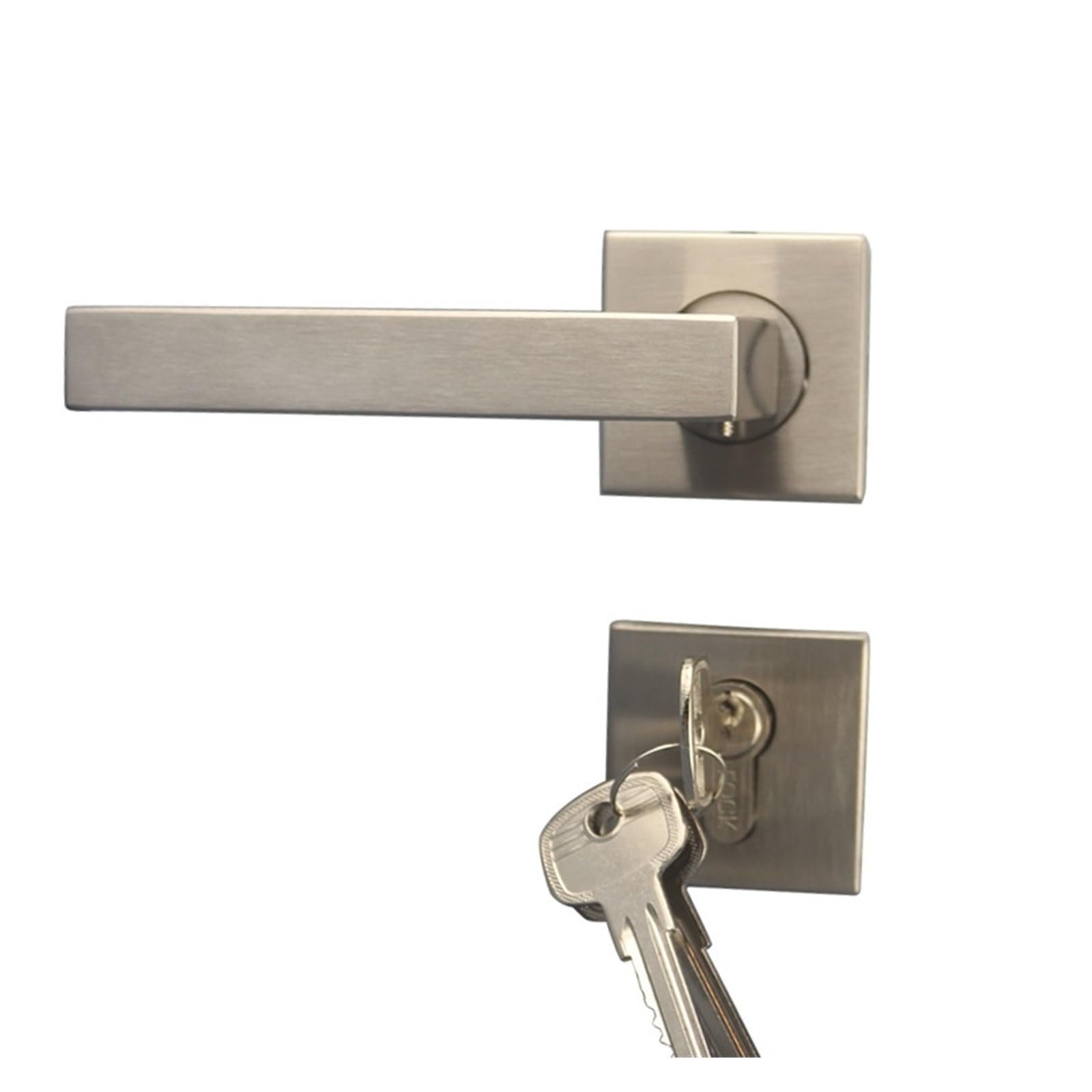 Serrure de porte en bois massif d'hôtel avec poignée inox de haute qualité
