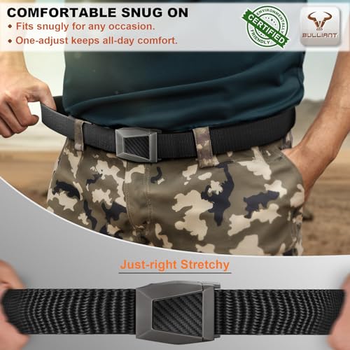 Image of BULLIANT Men Tractical Belt,Stretch Western Rigger Web Belt For Cowboy Military Heavy Duty Hiking Hunting 1.5 inch-Cut For Fit