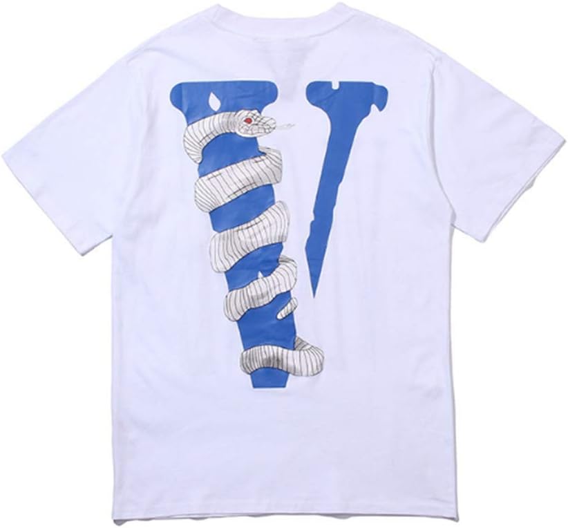 Siwulo Big V Python Print Men's Casual Short-Sleeved T-Shirt White