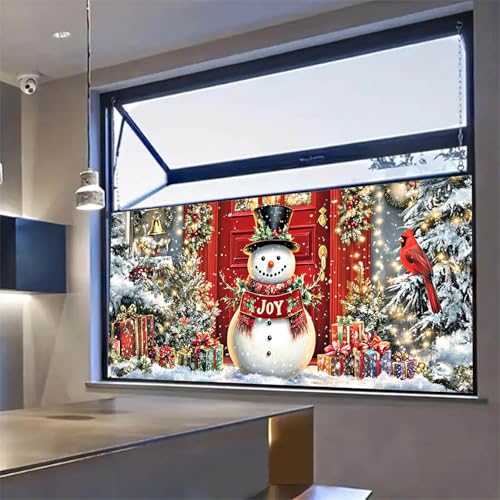 HOMETITUTE película de ventana Navidad muñeco de nieve 39.3×17.7 in miniatura 7