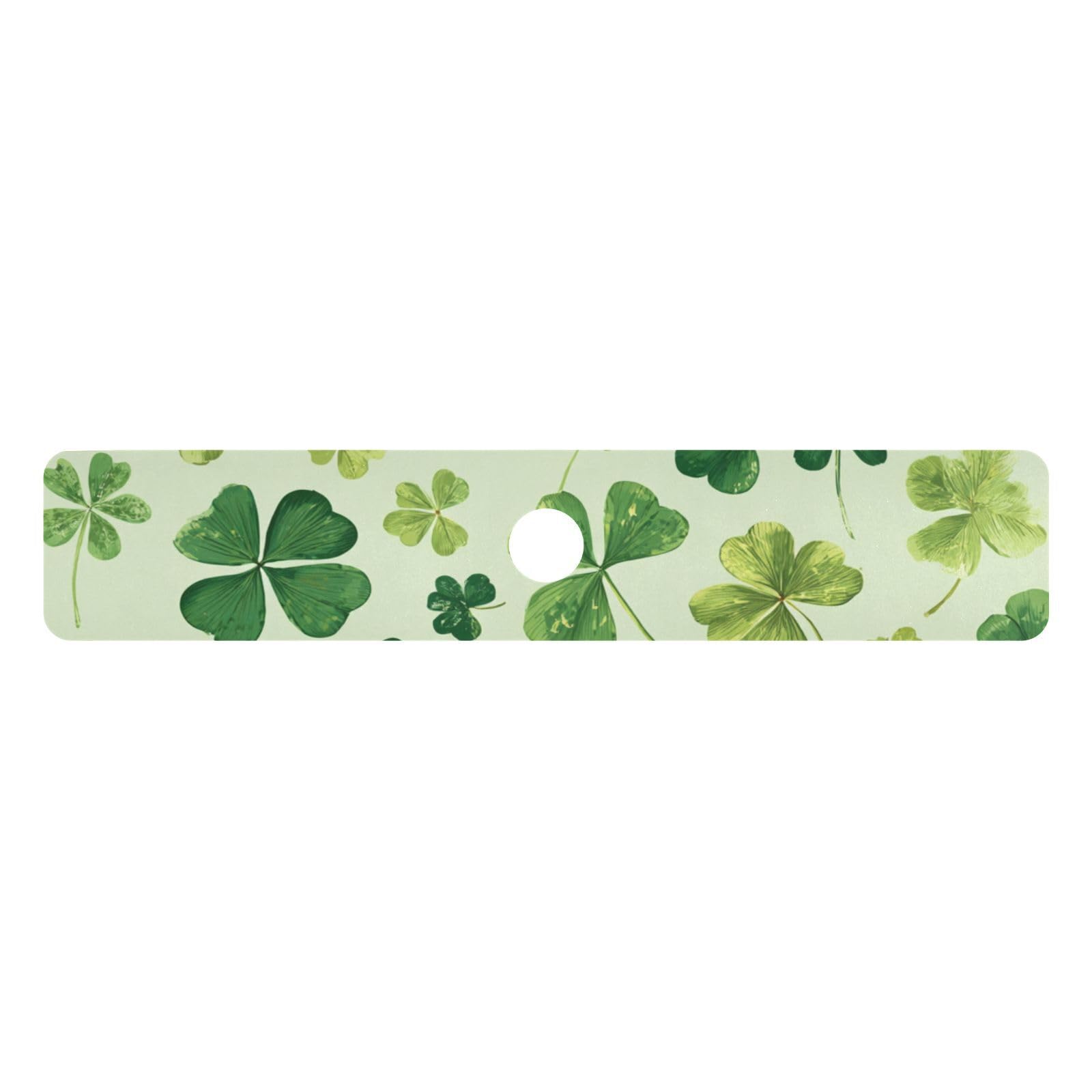 Green Natural St Patrick Clovers Kitchen Sink Splash Guard Faucet Mat Diatomite Absorbent Pad for Bathroom RV 30x5.4in 1PCS water