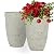Autodaya 19.5" Resin Tall Planters for Outdoor Plants, Set of 2 Country White Large Flower Pots with Handmade Birch Bark Texture, Heavy-Duty and Weather-Resistant for Year Round Indoor Outdoor use