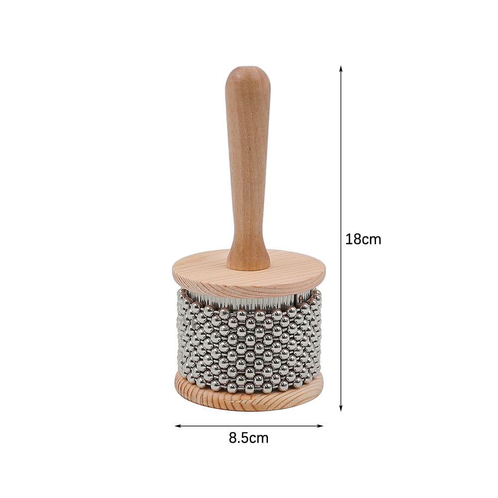 Instrument de musique à percussion Cabasa en bois de haute qualité avec chaîne de perles en métal