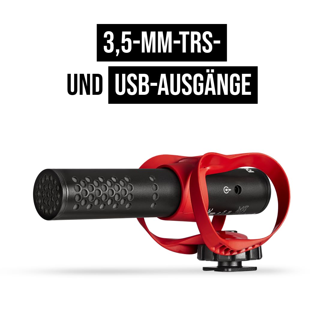 RØDE VideoMic GO II Ultra-kompaktes On-Camera Richtrohrmikrofon mit 3,5-mm- und USB-Ausgängen für Filmproduktion, Content-Erstellung, Podcasting und Videotelefonie