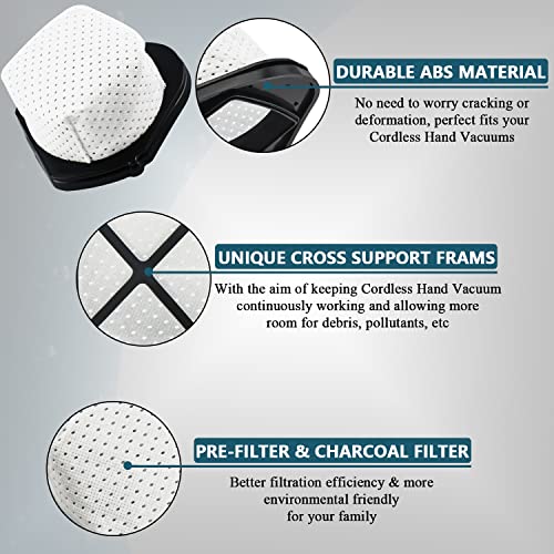 Improvedhand SV780 Dust Cup Filter Replacement Compatible with Shark Cordless Hand Vacuum SV75Z SV728N SV726N Directly Replaces Part # XF769, XSB726N Pack of 6 with 1 Pcs Cleaning Brush