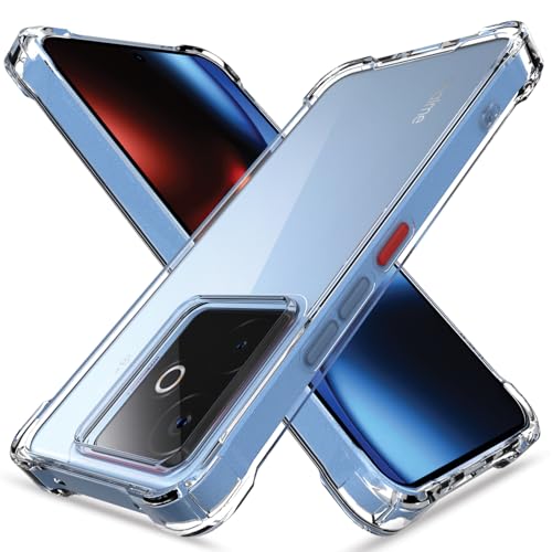 Image of Pikkme Back Cover for Realme GT 7 5G / GT 7T 5G PC + TPU Clear Transparent Raised Edges Shockproof Protective Phone Bumper Case(Transparent)